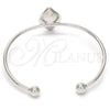 Aro Individual 07.239.0006 Oro Laminado Blanco, con Swarovski Elements Light Turquoise, Pulido, Rodinado (Grosor 02 MM, Talla Unica)