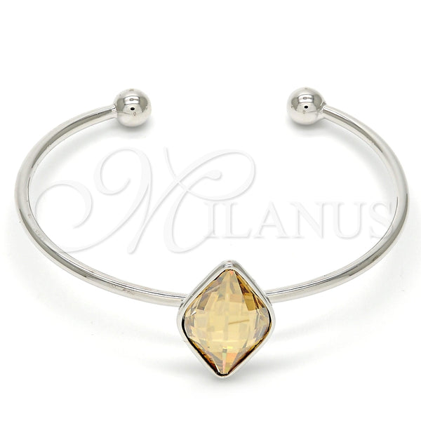 Aro Individual 07.239.0006.1 Rodio Laminado, con Swarovski Elements Golden Shadow, Pulido, Rodinado (Grosor 02 MM, Talla Unica)