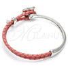 Aro Individual 07.239.0008 Rodio Laminado, Diseño de Corazón, con Swarovski Elements Fuchsia y Micro Pave Blanca, Pulido, Rodinado (Grosor 03 MM, Talla Unica)