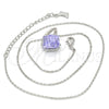 Collares con Dije 04.239.0039.16 Rodio Laminado, con Swarovski Elements Tanzanite y Aurore Boreale, Pulido, Rodinado (Grosor 01 MM, 16 Pulgadas de Largo)