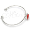 Aro Individual 07.239.0010 Oro Laminado Blanco, con Swarovski Elements Padparadscha, Pulido, Rodinado (Grosor 02 MM, Talla Unica)