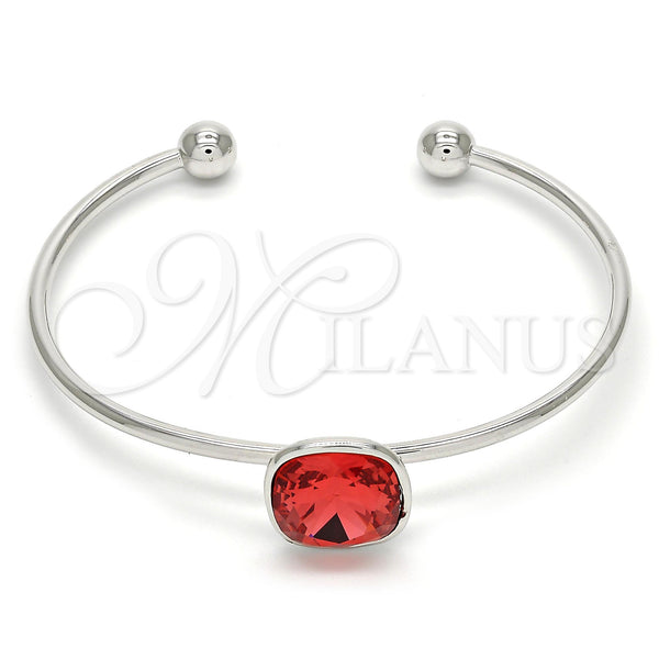 Aro Individual 07.239.0010 Rodio Laminado, con Swarovski Elements Padparadscha, Pulido, Rodinado (Grosor 02 MM, Talla Unica)