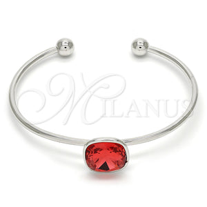 Aro Individual 07.239.0010 Rodio Laminado, con Swarovski Elements Padparadscha, Pulido, Rodinado (Grosor 02 MM, Talla Unica)
