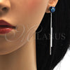 Arete Largo 02.239.0023.1 Rodio Laminado, Diseño de Corazón, con Bermuda Blue and Crystal Swarovski Elements, Pulido, Rodinado