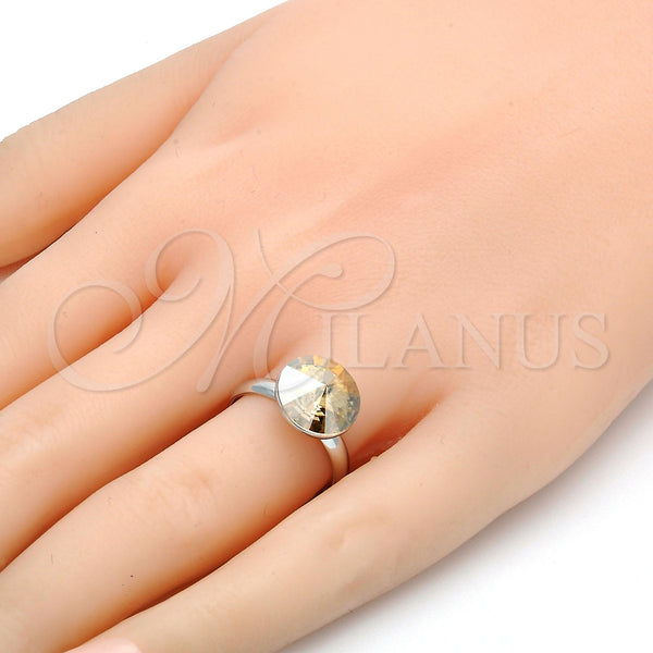 Anillo Multi Piedra 01.239.0001.1 Rodio Laminado, con Swarovski Elements Light Silk, Pulido, Rodinado (Talla Unica)