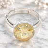 Anillo Multi Piedra 01.239.0001.1 Oro Laminado Blanco, con Swarovski Elements Light Silk, Pulido, Rodinado (Talla Unica)