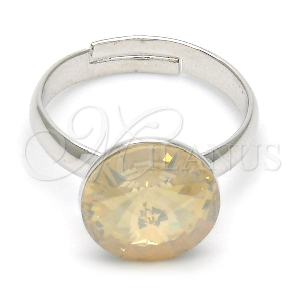 Anillo Multi Piedra 01.239.0001.1 Rodio Laminado, con Swarovski Elements Light Silk, Pulido, Rodinado (Talla Unica)
