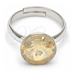 Anillo Multi Piedra 01.239.0001.1 Oro Laminado Blanco, con Swarovski Elements Light Silk, Pulido, Rodinado (Talla Unica)