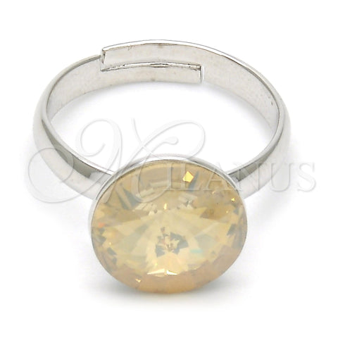 Anillo Multi Piedra 01.239.0001.1 Rodio Laminado, con Swarovski Elements Light Silk, Pulido, Rodinado (Talla Unica)