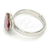 Anillo Multi Piedra 01.239.0002.2 Rodio Laminado, Diseño de Corazón, con Swarovski Elements Antique Pink, Pulido, Rodinado (Talla Unica)