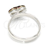 Anillo Multi Piedra 01.239.0002.2 Rodio Laminado, Diseño de Corazón, con Swarovski Elements Antique Pink, Pulido, Rodinado (Talla Unica)