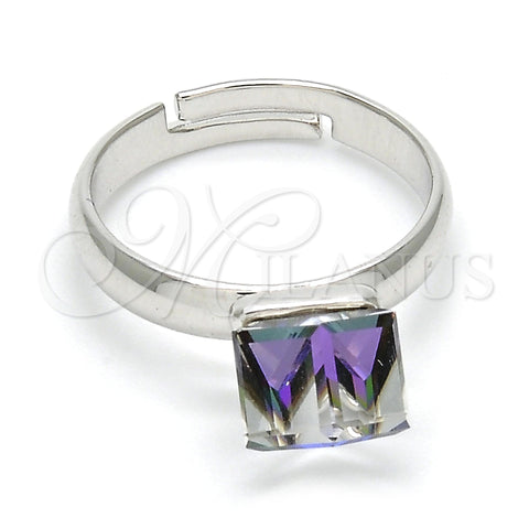 Anillo Multi Piedra 01.239.0003 Rodio Laminado, con Swarovski Elements Heliotrope, Pulido, Rodinado (Talla Unica)