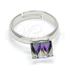 Anillo Multi Piedra 01.239.0003 Rodio Laminado, con Heliotrope Swarovski Elements, Pulido, Rodinado (One size fits all)