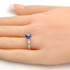Anillo Multi Piedra 01.239.0003.2 Rodio Laminado, con Bermuda Blue Swarovski Elements, Pulido, Rodinado (One size fits all)