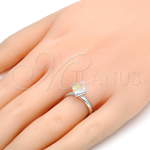 Anillo Multi Piedra 01.239.0003.3 Rodio Laminado, con Swarovski Elements Aurore Boreale, Pulido, Rodinado (Talla Unica)