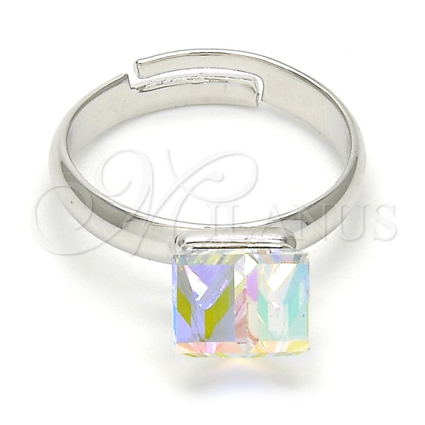 Anillo Multi Piedra 01.239.0003.3 Rodio Laminado, con Swarovski Elements Aurore Boreale, Pulido, Rodinado (Talla Unica)