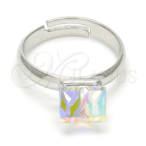 Anillo Multi Piedra 01.239.0003.3 Rodio Laminado, con Swarovski Elements Aurore Boreale, Pulido, Rodinado (Talla Unica)