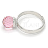 Anillo Multi Piedra 01.239.0006 Rodio Laminado, Diseño de Bola, con Swarovski Elements Light Rose, Pulido, Rodinado (Talla Unica)