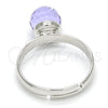 Anillo Multi Piedra 01.239.0006.1 Oro Laminado Blanco, Diseño de Bola, con Swarovski Elements Tanzanite, Pulido, Rodinado (Talla Unica)