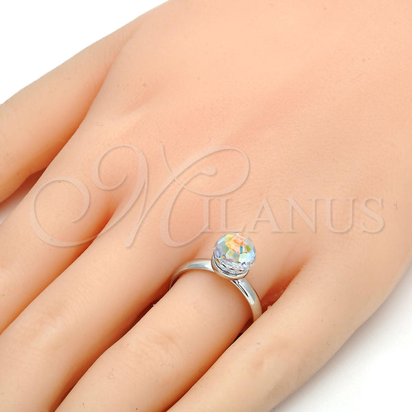 Anillo Multi Piedra 01.239.0006.2 Rodio Laminado, Diseño de Bola, con Swarovski Elements Vitrail Light, Pulido, Rodinado (Talla Unica)