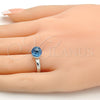 Anillo Multi Piedra 01.239.0006.3 Rodio Laminado, Diseño de Bola, con Swarovski Elements Aquamarine, Pulido, Rodinado (Talla Unica)