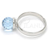 Anillo Multi Piedra 01.239.0006.3 Rodio Laminado, Diseño de Bola, con Swarovski Elements Aquamarine, Pulido, Rodinado (Talla Unica)