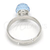 Anillo Multi Piedra 01.239.0006.3 Rodio Laminado, Diseño de Bola, con Swarovski Elements Aquamarine, Pulido, Rodinado (Talla Unica)