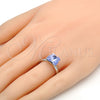Anillo Multi Piedra 01.239.0007 Rodio Laminado, Diseño de Mariposa, con Swarovski Elements Provence Lavander, Pulido, Rodinado (Talla Unica)