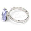 Anillo Multi Piedra 01.239.0007 Rodio Laminado, Diseño de Mariposa, con Swarovski Elements Provence Lavander, Pulido, Rodinado (Talla Unica)