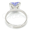 Anillo Multi Piedra 01.239.0007 Rodio Laminado, Diseño de Mariposa, con Swarovski Elements Provence Lavander, Pulido, Rodinado (Talla Unica)