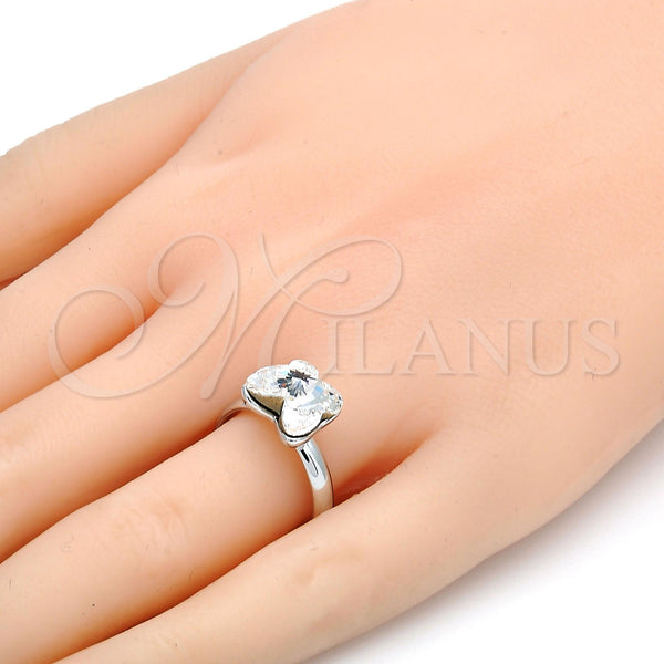 Anillo Multi Piedra 01.239.0007.1 Rodio Laminado, Diseño de Mariposa, con Swarovski Elements Crystal, Pulido, Rodinado (Talla Unica)
