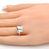 Anillo Multi Piedra 01.239.0007.1 Rodio Laminado, Diseño de Mariposa, con Swarovski Elements Crystal, Pulido, Rodinado (Talla Unica)