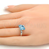 Anillo Multi Piedra 01.239.0007.3 Rodio Laminado, Diseño de Mariposa, con Swarovski Elements Aquamarine, Pulido, Rodinado (Talla Unica)