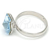 Anillo Multi Piedra 01.239.0007.3 Rodio Laminado, Diseño de Mariposa, con Swarovski Elements Aquamarine, Pulido, Rodinado (Talla Unica)