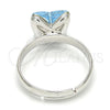 Anillo Multi Piedra 01.239.0007.3 Rodio Laminado, Diseño de Mariposa, con Swarovski Elements Aquamarine, Pulido, Rodinado (Talla Unica)