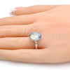 Anillo Multi Piedra 01.239.0008.1 Rodio Laminado, con Blue Shade Swarovski Elements, Pulido, Rodinado (One size fits all)