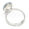 Anillo Multi Piedra 01.239.0008.1 Rodio Laminado, con Blue Shade Swarovski Elements, Pulido, Rodinado (One size fits all)