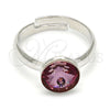 Anillo Multi Piedra 01.239.0009.1 Rodio Laminado, con Amethyst Swarovski Elements, Pulido, Rodinado (One size fits all)
