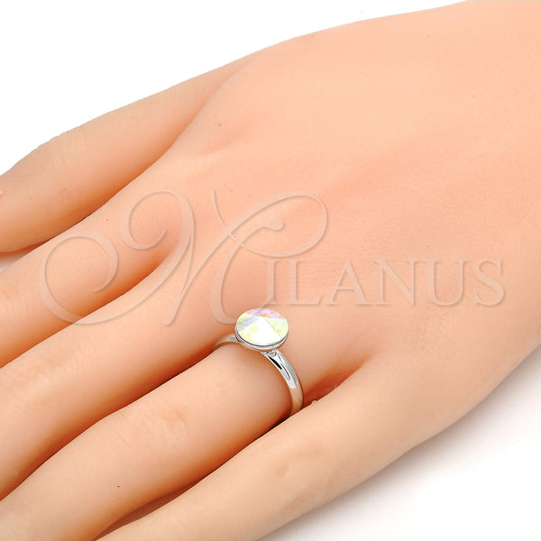 Anillo Multi Piedra 01.239.0009.2 Rodio Laminado, con Swarovski Elements Aurore Boreale, Pulido, Rodinado (Talla Unica)