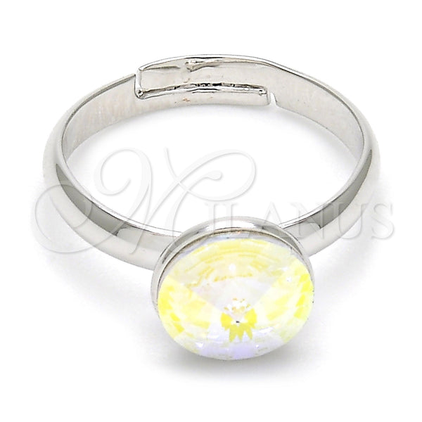 Anillo Multi Piedra 01.239.0009.2 Rodio Laminado, con Swarovski Elements Aurore Boreale, Pulido, Rodinado (Talla Unica)