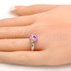 Anillo Multi Piedra 01.239.0010.3 Rodio Laminado, Diseño de Flor, con Swarovski Elements Light Rose, Pulido, Rodinado (Talla Unica)