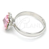 Anillo Multi Piedra 01.239.0010.3 Rodio Laminado, Diseño de Flor, con Swarovski Elements Light Rose, Pulido, Rodinado (Talla Unica)