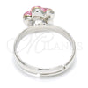Anillo Multi Piedra 01.239.0010.3 Rodio Laminado, Diseño de Flor, con Swarovski Elements Light Rose, Pulido, Rodinado (Talla Unica)