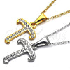 Collares con Dije 04.238.0022.18 Acero Inoxidable, Diseño de Iniciales y Rolo, con Blanca Cristal, Pulido, Tono Plateado (02 MM Thickness, 18 Inches Length)