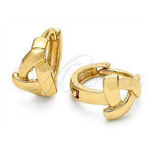 Argolla Huggie 02.63.2557 Oro Laminado, Pulido, Tono Dorado