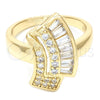 Anillo Multi Piedra 01.63.0446.07 Oro Laminado, Diseño de Cluster, con Zirconia Cubica Blanca, Pulido, Tono Dorado (Tamaño 7)