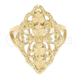 Anillo Elegante 01.63.0454.08 Oro Laminado, Diamantado, Tono Dorado (Size 8)