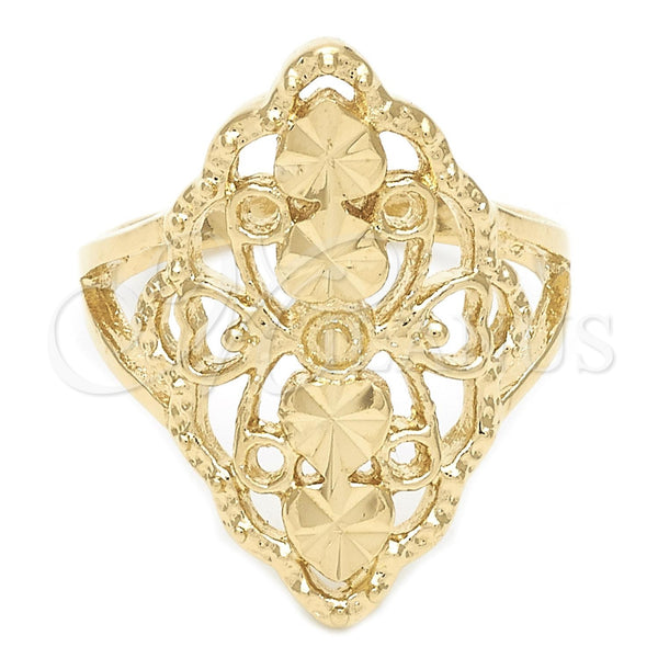 Anillo Elegante 01.63.0454.08 Oro Laminado, Diamantado, Tono Dorado (Size 8)