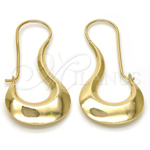 Argolla Mediana 02.163.0023.30 Oro Laminado, Diseño de Hueco, Pulido, Tono Dorado