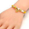 Aro Individual 07.254.0001.03 Oro Laminado, Diseño de Mariposa, con Blanca Cristal, Esmaltado Amarillo, Tono Dorado (06 MM Thickness, Size 3 (2.00 Diameter))